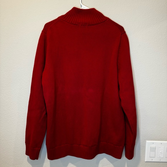Men’s LL Bean Flannel Plaid Lined Full Zip Sweater Red Sweater XL 278929 - Picture 5 of 6